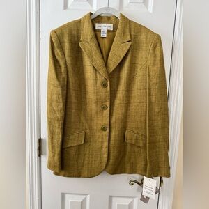 Jones New York Women's tweed windowpane Blazer fall colors